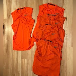 Men’s Nike Lot (4) Medium & (1)Large Nike pro combat dri-fit Clemson Orange